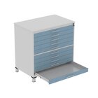 Gaveteiro Mapoteca Para Escritório De Aço Fixa Com 10 Gavetas