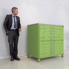 Gaveteiro Mapoteca Para Escritório De Aço Fixa Com 10 Gavetas