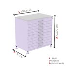 Gaveteiro Mapoteca Para Escritório De Aço Fixa Com 10 Gavetas