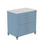 Gaveteiro Mapoteca Para Escritório De Aço Fixa Com 10 Gavetas