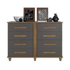 Gaveteiro Marselha Com 8 Gavetas Cinamomo Grafite