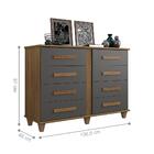 Gaveteiro Marselha Com 8 Gavetas Cinamomo Grafite