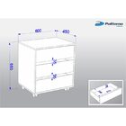 Gaveteiro Mauá 3 Gavetas 60cm - Politorno - Castanho