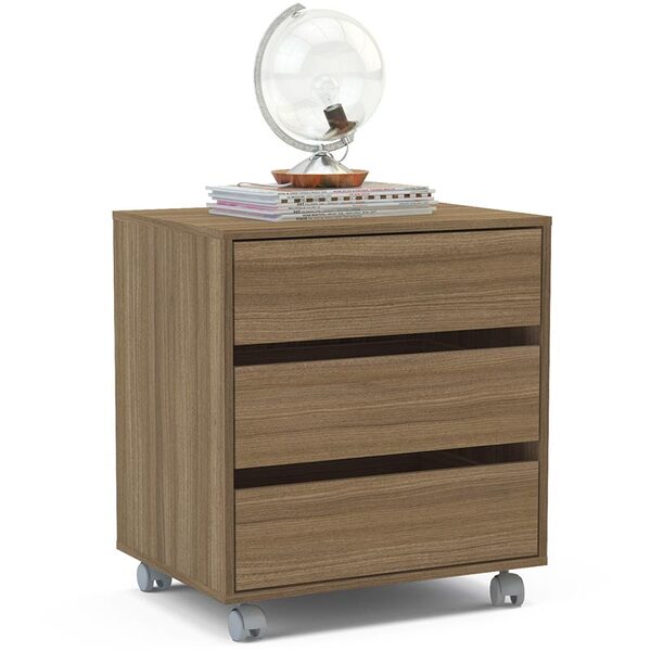 Gaveteiro Mauá 3 Gavetas 60cm - Politorno - Castanho