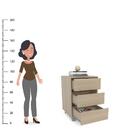 Gaveteiro Mauá 450mm 3 Gavetas Com Rodízios Legno Salinas Pol