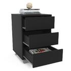 Gaveteiro Mauá 450mm 3 Gavetas Com Rodízios Preto Politorno P