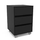 Gaveteiro Mauá 450mm 3 Gavetas Com Rodízios Preto Politorno P