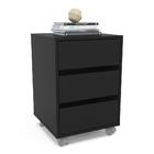 Gaveteiro Mauá 450mm 3 Gavetas Com Rodízios Preto Politorno P