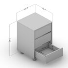 Gaveteiro Mauá 45cm 3 Gavetas Com Rodízios Policomplementos