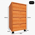 Gaveteiro Mdf Para Escritório 4 Gavetas Movlar - Mod.0701 Nat