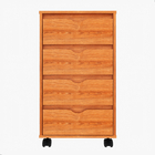 Gaveteiro Mdf Para Escritório 4 Gavetas Movlar - Mod.0701 Nat