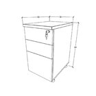 Gaveteiro Móvel Escritório 3 Gavetas E Chave Com Rodízios E P