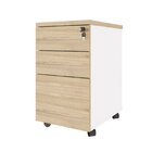 Gaveteiro Móvel Escritório 3 Gavetas E Chave Com Rodízios E P