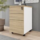 Gaveteiro Móvel Escritório 3 Gavetas E Chave Com Rodízios E P