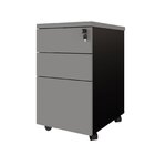 Gaveteiro Móvel Escritório 3 Gavetas E Chave Com Rodízios E P