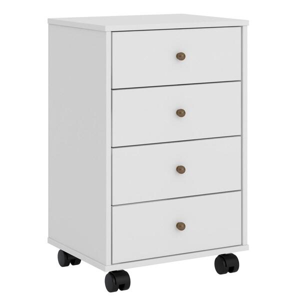 Gaveteiro Office 4 Gavetas Com Rodízios Presence D02 Branco -