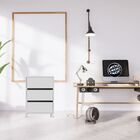 Gaveteiro Office Armário Com Tres Gavetas E Rodízios - Branco