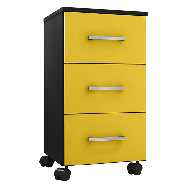 Gaveteiro Office Heitor L01 - Amarena Móveis - Preto Black/am