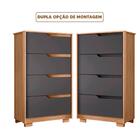 Gaveteiro Organizador 4 Gavetas Nature Titanium Flex Sena Sho