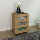 Gaveteiro Organizador De Maquiagem 3 Gavetas Amêndoa/branco