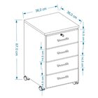 Gaveteiro Organizador Multiuso Gávea Escritório Com Rodinhas