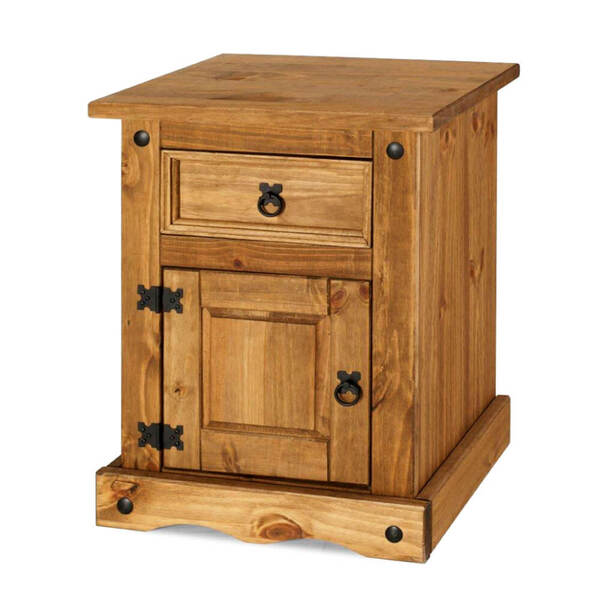 Gaveteiro Ou Criado Mudo 1 Gaveta/ 1 Porta Rústico - Madeira