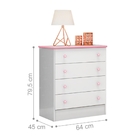 Gaveteiro Owens Menininha Branco Rosa