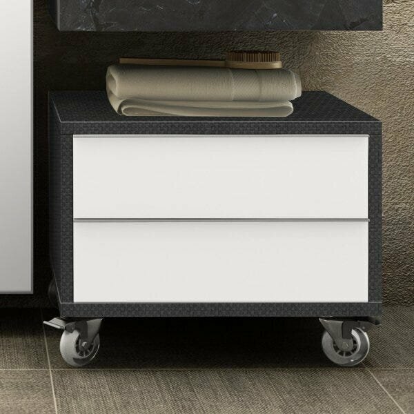 Gaveteiro Para Banheiro Com Rodízios Max 60cm  Grafen/branco