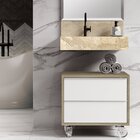 Gaveteiro Para Banheiro Com Rodízios Pró 60cm  Wood/branco