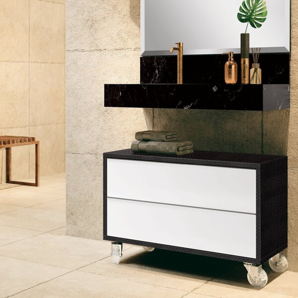 Gaveteiro Para Banheiro Com Rodízios Pró 80cm  Grafen/branco