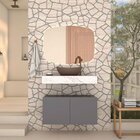 Gaveteiro Para Banheiro Em Madeira Bliss 80 Cinza