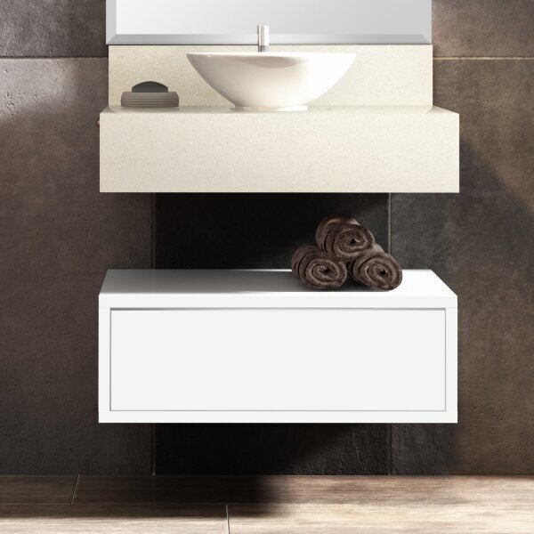 Gaveteiro Para Banheiro Suspenso Max 60cm  Branco/branco