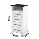 Gaveteiro Para Cozinha 4 Gavetas 1 Nicho Branco Açaí Passe Bem