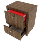 Gaveteiro Para Escritório 2 Gavetas Arquivo Com Rodízios Nogal