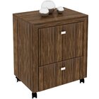 Gaveteiro Para Escritório 2 Gavetas Arquivo Com Rodízios Nogal