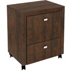 Gaveteiro Para Escritório 2 Gavetas Arquivo Com Rodízios Rúst