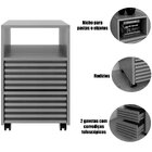 Gaveteiro Para Escritório 2 Gavetas Com Rodízios Branco