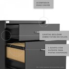 Gaveteiro Para Escritório 2 Gavetas Rodízios Em Gel Com Trava