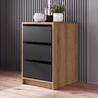 Gaveteiro Para Escritorio 36 Cm 3 Gavetas P1045 Pp Milani Sto