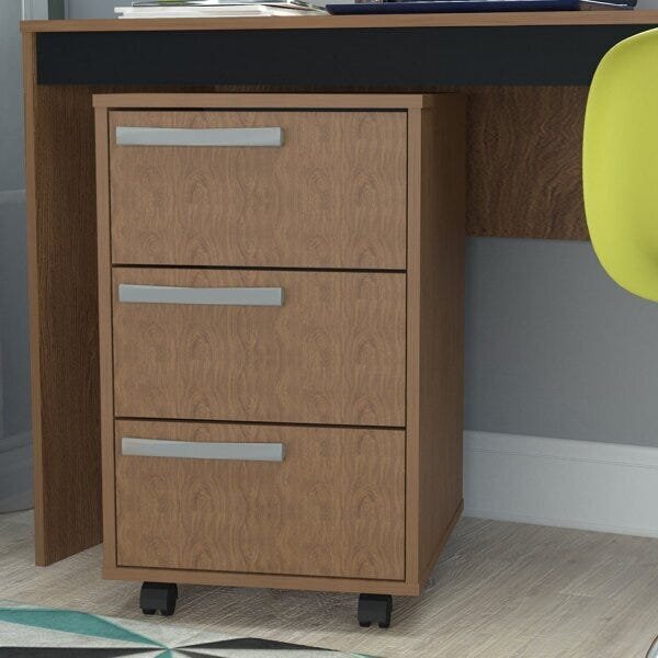 Gaveteiro Para Escritório 3 Gavetas B26 Marzipan