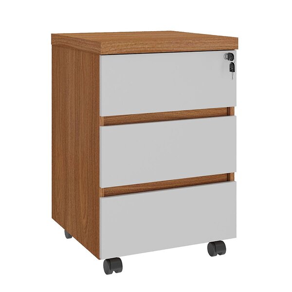 Gaveteiro Para Escritório 3 Gavetas Com Chave E Rodízios Frei