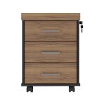 Gaveteiro Para Escritório 3 Gavetas Com Chave E Rodízios Noga