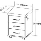Gaveteiro Para Escritório 3 Gavetas Com Chave E Rodízios Noga