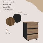 Gaveteiro Para Escritório 3 Gavetas Com Chave E Rodízios Noga