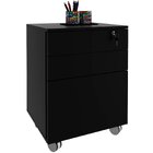 Gaveteiro Para Escritório 3 Gavetas Com Chave E Rodízios Preto