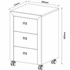 Gaveteiro Para Escritório 3 Gavetas Com Rodízios Branco