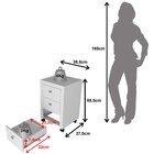 Gaveteiro Para Escritório 3 Gavetas Com Rodízios Branco