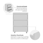 Gaveteiro Para Escritório 3 Gavetas Com Rodízios Cáli  Branco