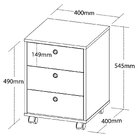 Gaveteiro Para Escritório 3 Gavetas Com Rodízios Neo Branco