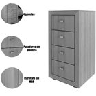 Gaveteiro Para Escritório 4 Gavetas Com Rodízios Branco